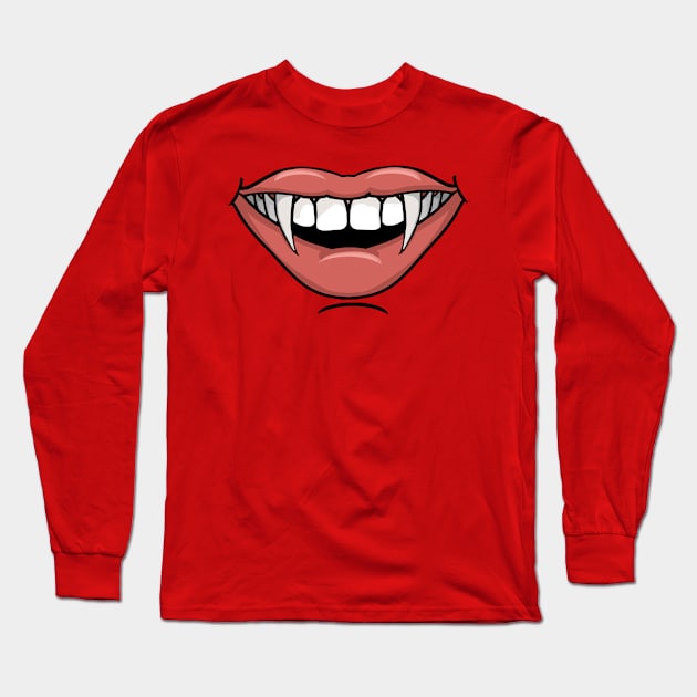 Smiling Fangs Long Sleeve T-Shirt by eguizzetti